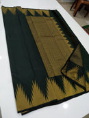 Black Temple Border Kanchipuram Silk Saree