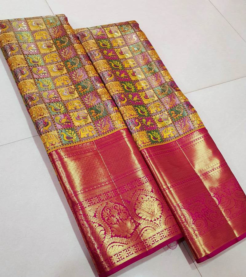 Celebrity Style Designer Bridal Tissue Kanchipuram Silk Saree