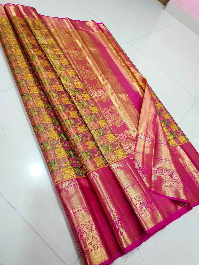 Celebrity Style Designer Bridal Tissue Kanchipuram Silk Saree