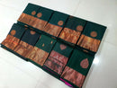 Bottle Green Kanchipuram Silk Saree with Copper Zari Weaving