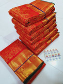 Bridal Red Kanchipuram Silk Saree with Vanasingaram Design