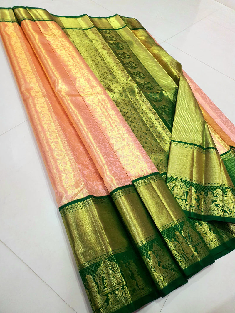 Exclusive Pallaku Design Bridal Kanchipuram Tissue Silk Sarees Collection