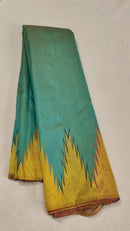 Pastel Blue 8 Kol weaving Korvai Temple Border Kanchipuram Silk Saree
