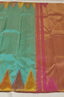 Pastel Blue 8 Kol weaving Korvai Temple Border Kanchipuram Silk Saree