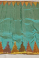 Pastel Blue 8 Kol weaving Korvai Temple Border Kanchipuram Silk Saree