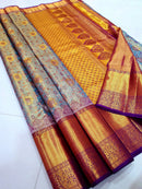 Celebrity Style Bridal Kanchipuram Silk Saree 3D Design
