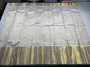 Celebrity Style Milky White Kanchipuram Handloom Silk Saree