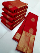 Bridal Red Kanchipuram Handloom Silk Saree