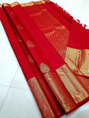 Bridal Red Kanchipuram Handloom Silk Saree