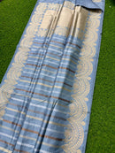 Catalogue - Pure Handloom Katan Banarasi Silk Saree with Leheriya Stripes Design Gold Silver & Antique Zari Weaving