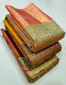 Exclusive 4D Mughal Design Premium Wedding Kanchipuram Tissue Silk Sarees