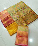 Exclusive 4D Mughal Design Premium Wedding Kanchipuram Tissue Silk Sarees