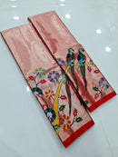 Catalogue - Kalamkari Printed Tissue Kanchipuram Silk Sarees