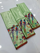 Catalogue - Kalamkari Printed Tissue Kanchipuram Silk Sarees