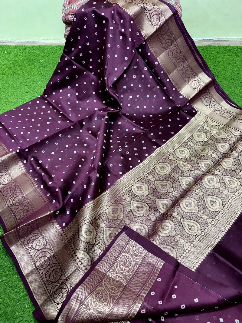 Catalogue - Lite Weight Banarasi Silk Saree with Unique Bandhini Prints