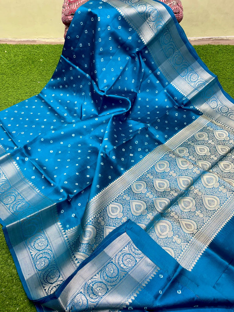 Catalogue - Lite Weight Banarasi Silk Saree with Unique Bandhini Prints