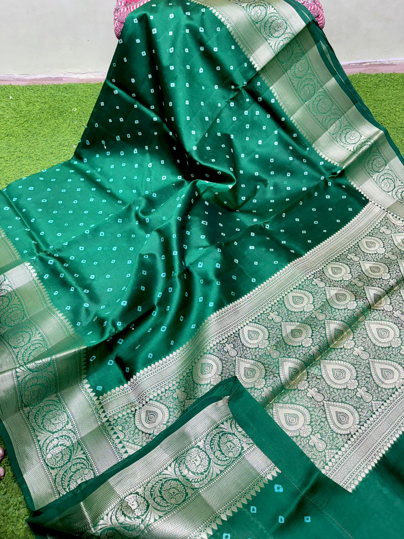 Catalogue - Lite Weight Banarasi Silk Saree with Unique Bandhini Prints