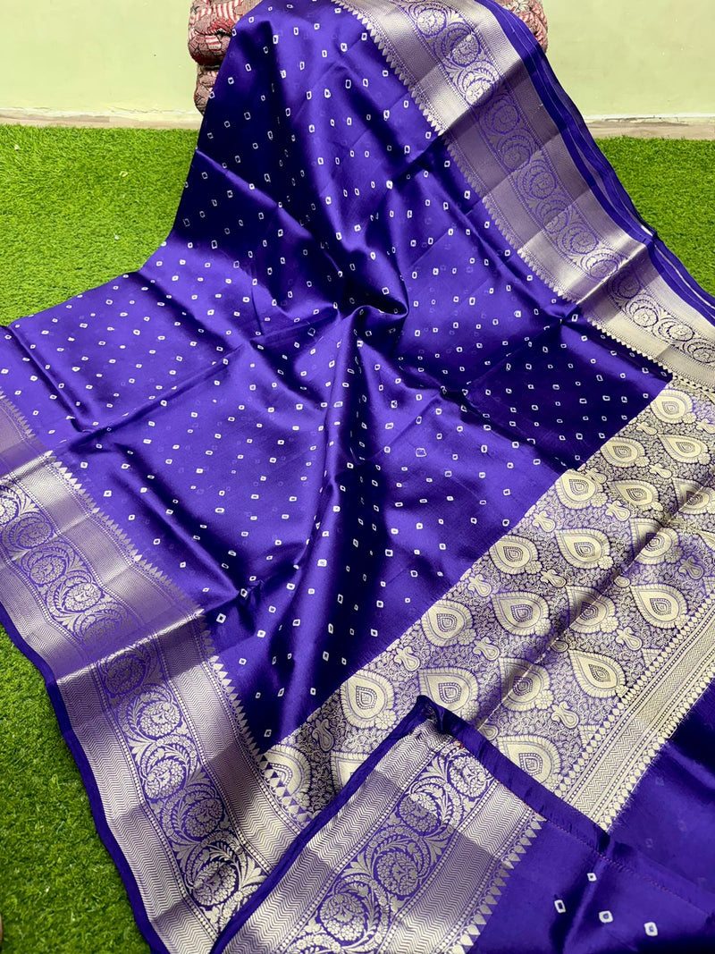 Catalogue - Lite Weight Banarasi Silk Saree with Unique Bandhini Prints