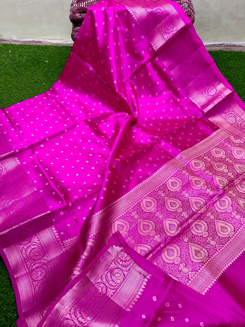 Catalogue - Lite Weight Banarasi Silk Saree with Unique Bandhini Prints