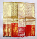 Catalogue - Half White & Red Combination Bridal Tissue Kanchipuram Silk Sarees