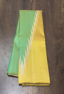 Pastel Green 8 Kol Korvai Weaving Long Temple Border Kanchipuram Silk Saree