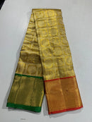 Celebrity Style Actress Rekha Golden Kanchipuram Silk Sare