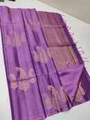 Lavender 240 Hooks Unique Mango Butta Handloom Kanchipuram Soft Silk Saree