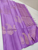 Lavender 240 Hooks Unique Mango Butta Handloom Kanchipuram Soft Silk Saree