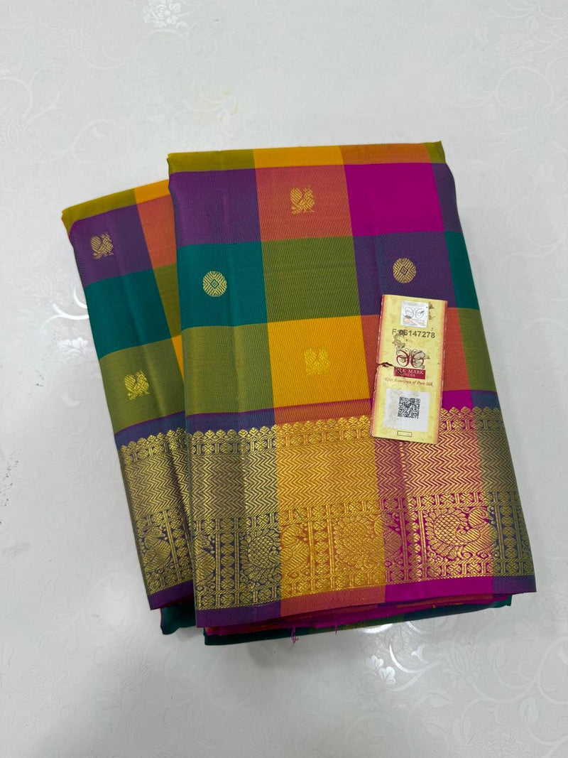 Traditional Paalum Pazhamum Handloom Kanchipuram Silk Saree