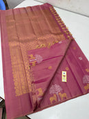 Dual Shade Pink Handloom Kanchipuram Silk Saree with Pichwai Zari Design