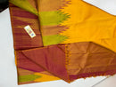 Yellow 8 Kol Korvai Temple Border Pure Kanchipuram Silk Saree