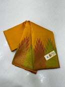 Yellow 8 Kol Korvai Temple Border Pure Kanchipuram Silk Saree