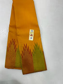 Yellow 8 Kol Korvai Temple Border Pure Kanchipuram Silk Saree