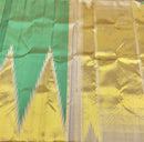 Pastel Green 8 Kol Korvai Weaving Long Temple Border Kanchipuram Silk Saree