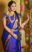 Royal Blue Thilagam Butta Handloom Kanchipuram Silk Saree