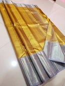 Celebrity Style Golden Tissue Bridal Kanchipuram Silk Saree