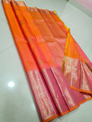 Catalogue - Long Silver Zari Border Handloom Kanchipuram Silk Sarees