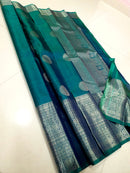 Catalogue - Long Silver Zari Border Handloom Kanchipuram Silk Sarees