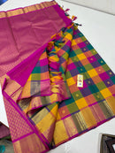 Traditional Paalum Pazhamum Handloom Kanchipuram Silk Saree