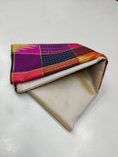 Celebrity Style Half White Beige Multi Colour One Side Korvai Temple Border Handloom Kanchipuram Silk Saree