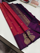 Catalogue - Pure Handloom Kanchipuram Silk Saree with Trendy Dancing Girl Border Butta