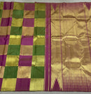 MultiColor Zari Checked Trendy Handloom Kanchipuram Silk Sarees