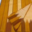 No Zari Golden Beige Shade Korvai Temple Border Kanchipuram Handloom Silk Saree