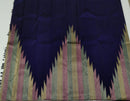Navy Blue 8 Kol Korvai Weaving Long Multi Colour Temple Border Kanchipuram Silk Saree