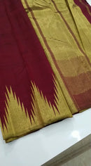 Maroon Temple Border Kanchipuram Silk Saree