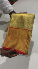 Celebrity Style Actress Rekha Golden Kanchipuram Silk Sare
