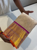 Bridal Kanchipuram Silk Saree with Floral Zari Weaving