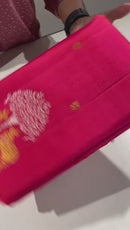 Pink Handloom Kanchipuram Silk Saree with Pichwai Zari Design