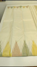 Half White Temple Border Kanchipuram Silk Saree