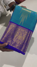 Celebrity Style Actress Rekha -  Pure Gold Zari Handloom Kanchipuram Tissue Silk Saree with Temple Border